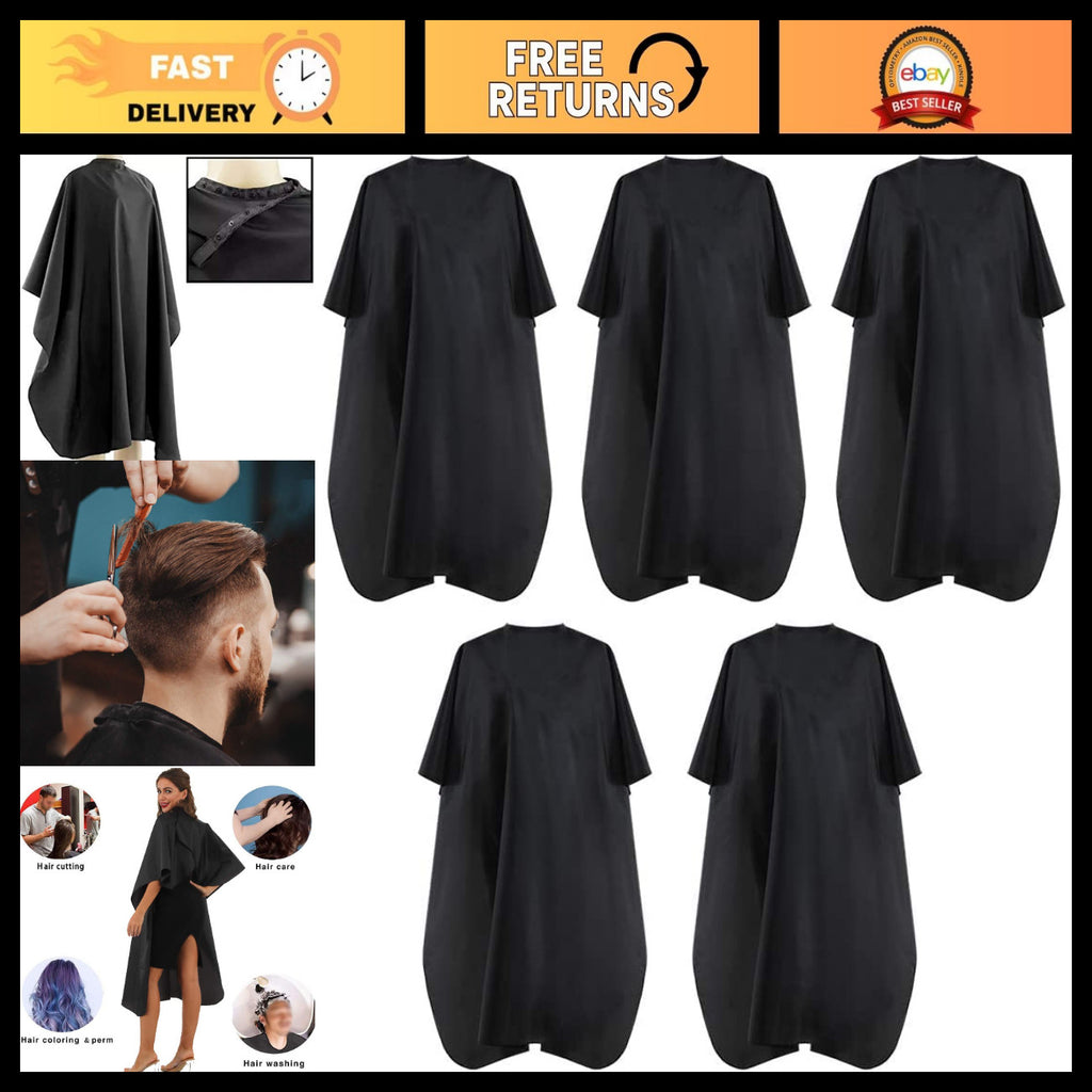 Professional Waterproof Hair Salon Cape 5 Pack with Metal Snap Closure