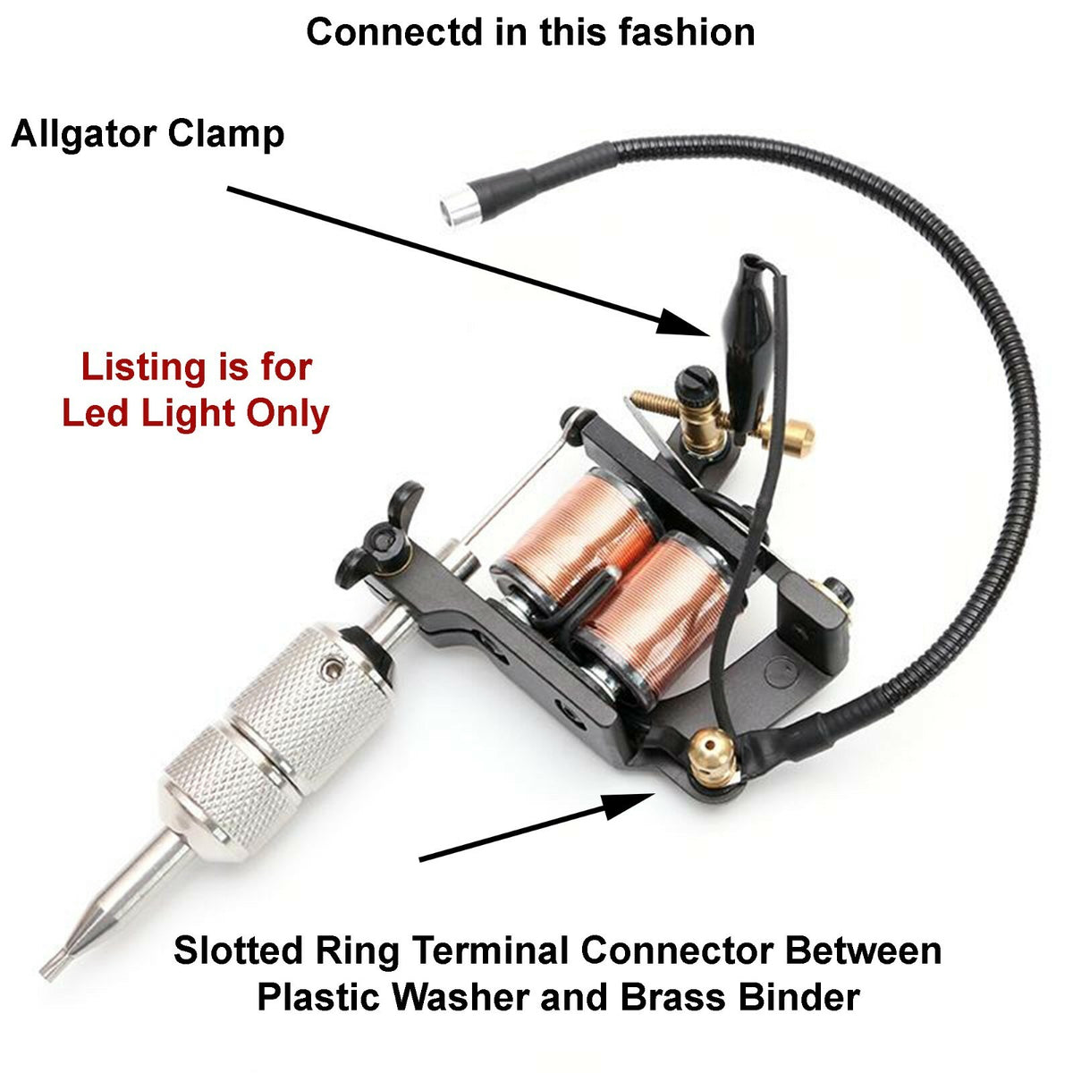 Tattoo Machine LED Light Mounting Arm – Adjustable Clip-On Light