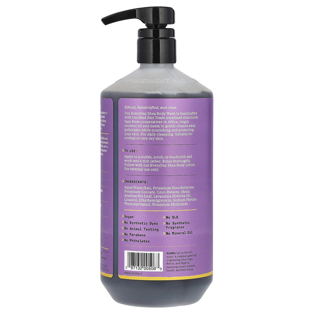 Lavender Shea Body Wash 32 fl oz - Moisturizing Vegan Natural Skincare
