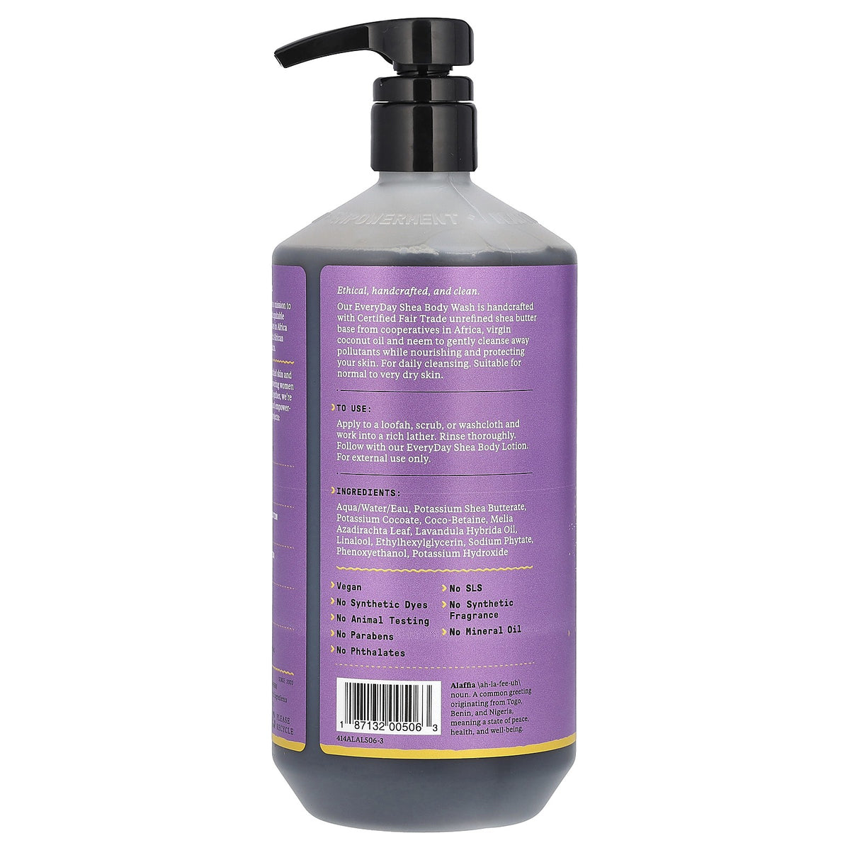Lavender Shea Body Wash 32 fl oz - Moisturizing Vegan Natural Skincare