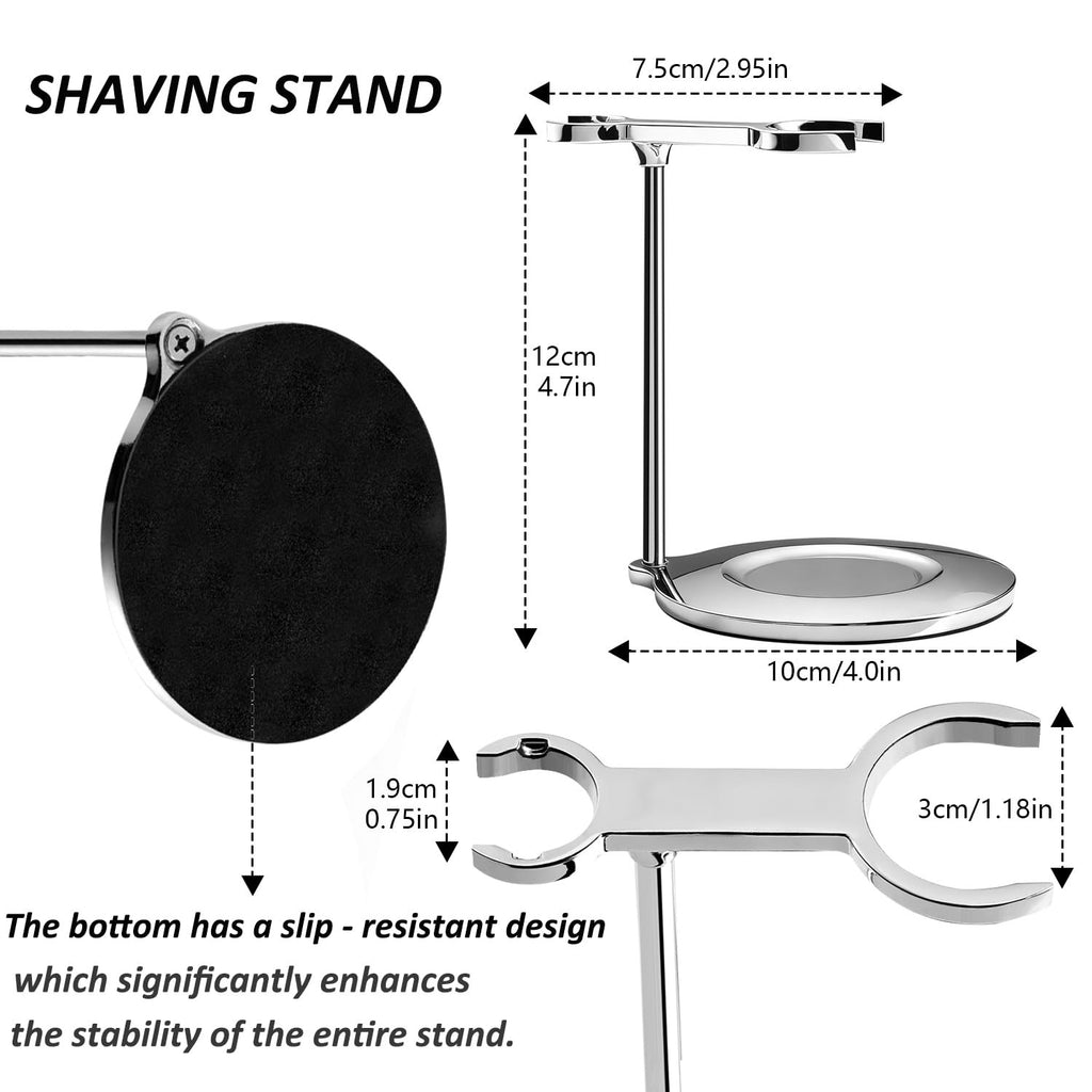 Men's 3-in-1 Shaving Brush Set with Stand, Bowl & Accessories