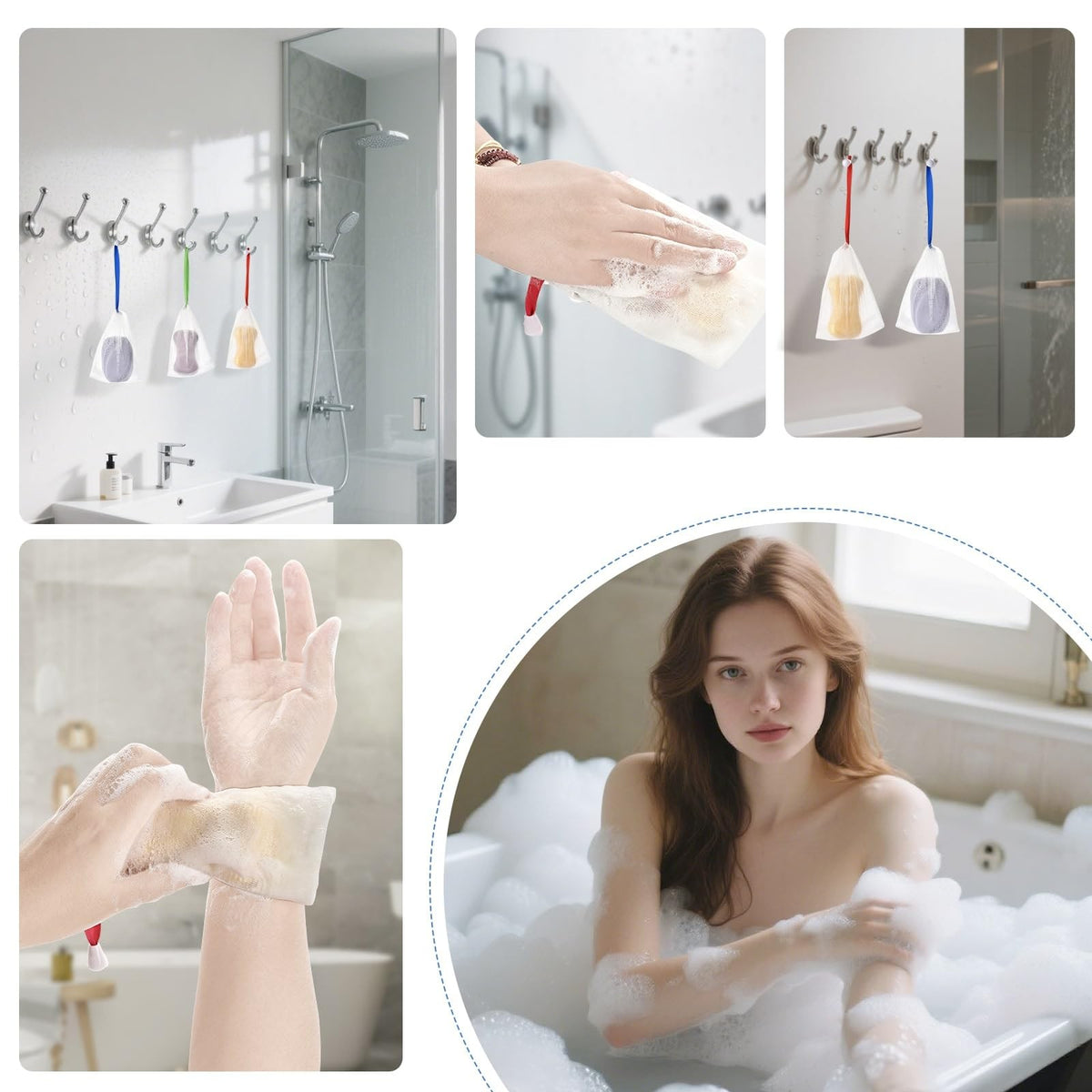 Mesh Soap Saver Bags 10 Pack Exfoliating Foam Net for Shower & Bath