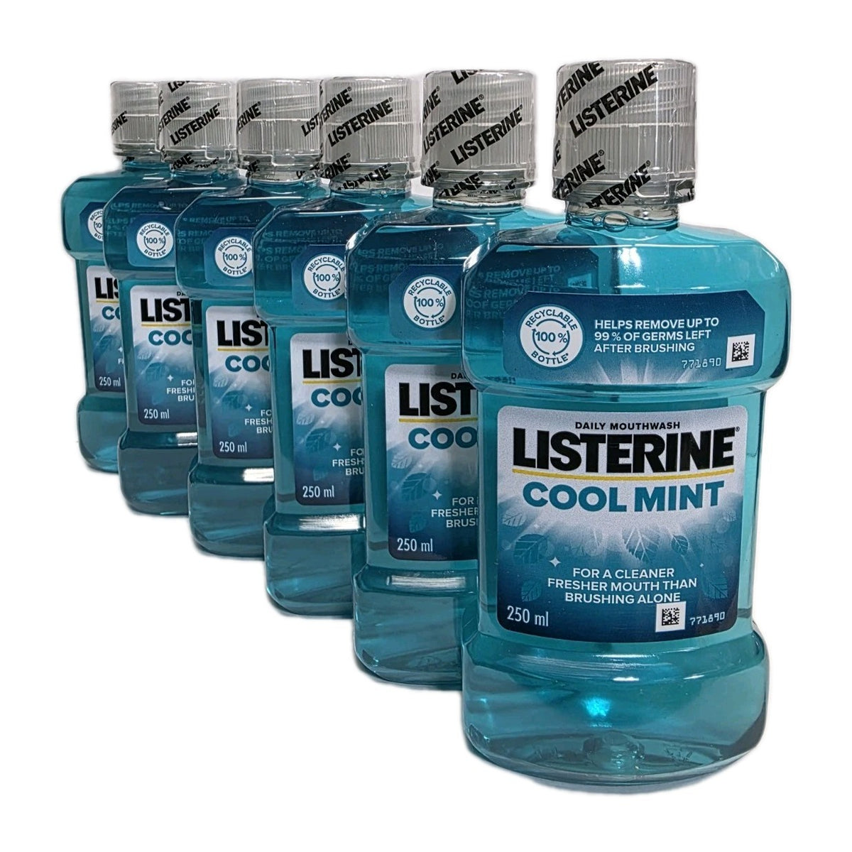 Pack of 6 Mint Mouthwash Bottles - 250ml | Fresh Breath Oral Care