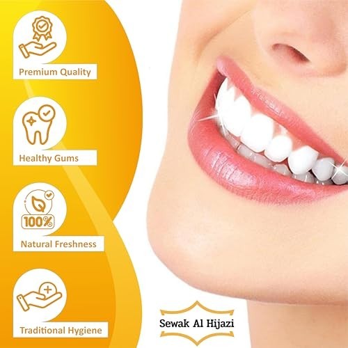 Natural Miswak Toothbrush Set - Organic Wooden Chewing Oral Care 6 Pack