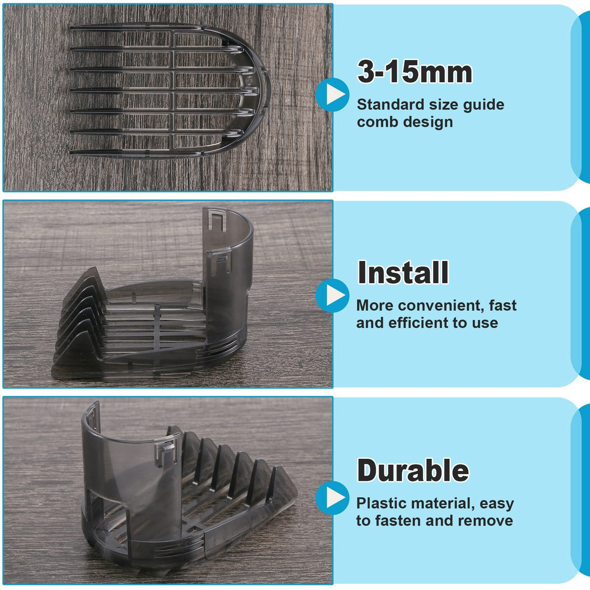 Adjustable 3-15mm Hair Comb for Hair Clipper & Trimmer Models QC5510 QC5580