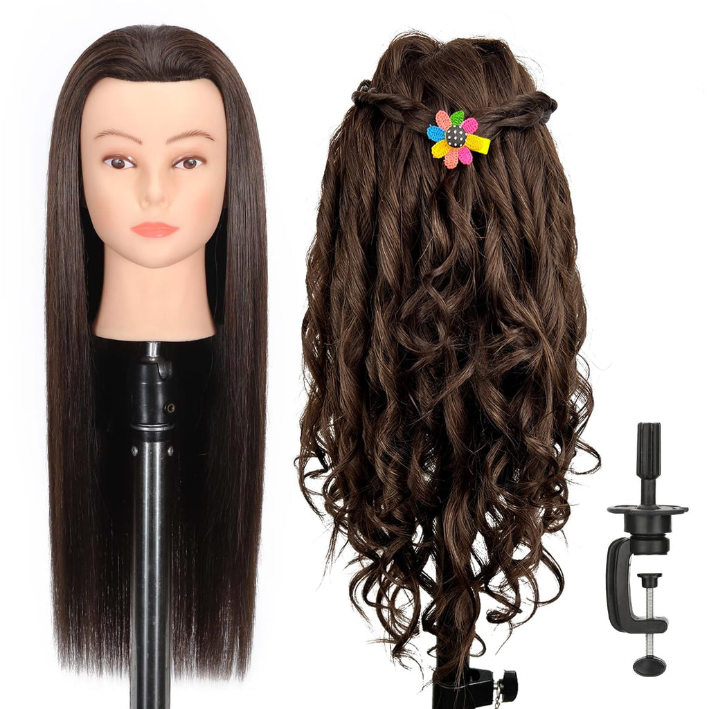 Mannequin Head with 80% Human Hair for Hair Styling Practice 26-28 Inch