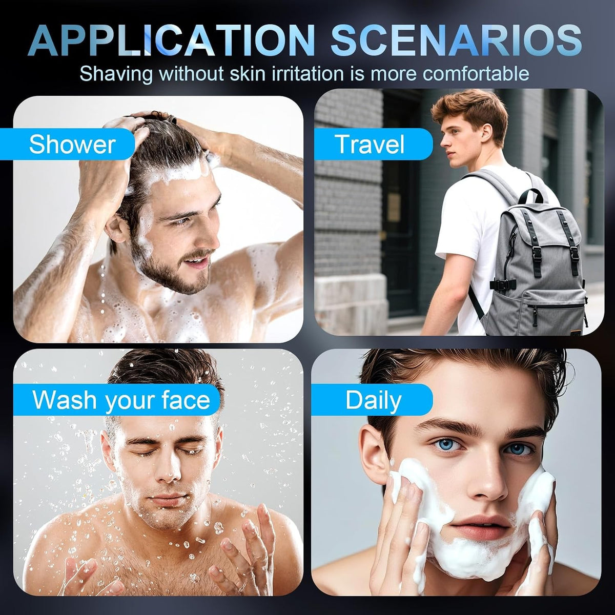 Electric Razor for Men 4D Floating Head Wet & Dry Shaver IPX7 Waterproof