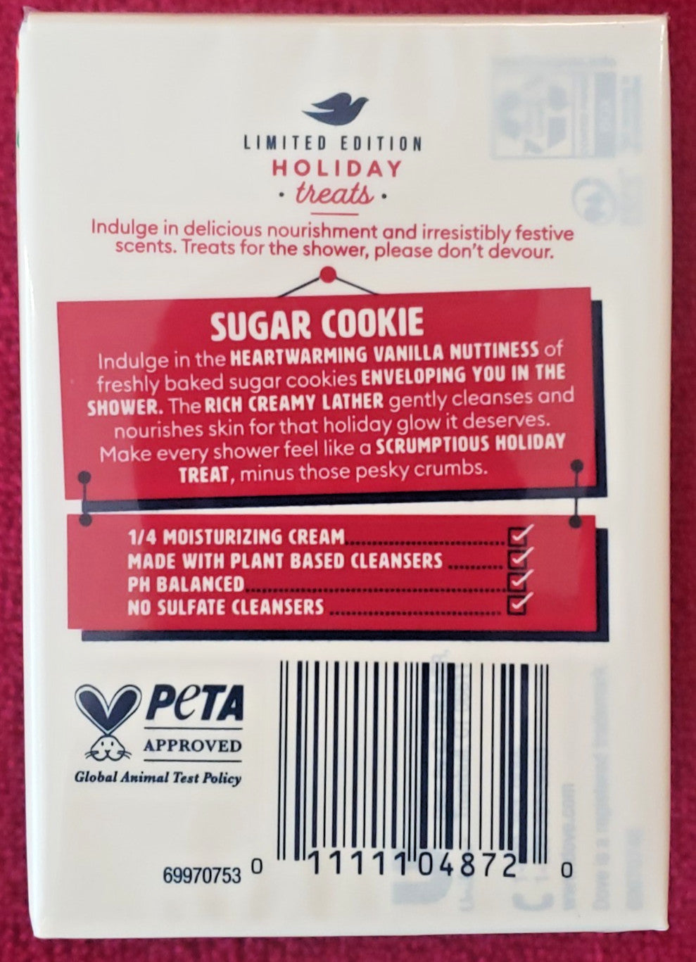 Holiday Sugar Cookie Scented Moisturizing Beauty Bar - Dove, 2 Bars
