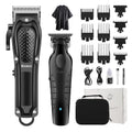Cordless Rechargeable Hair Clippers Set for Men - Professional Barber Grooming Kit