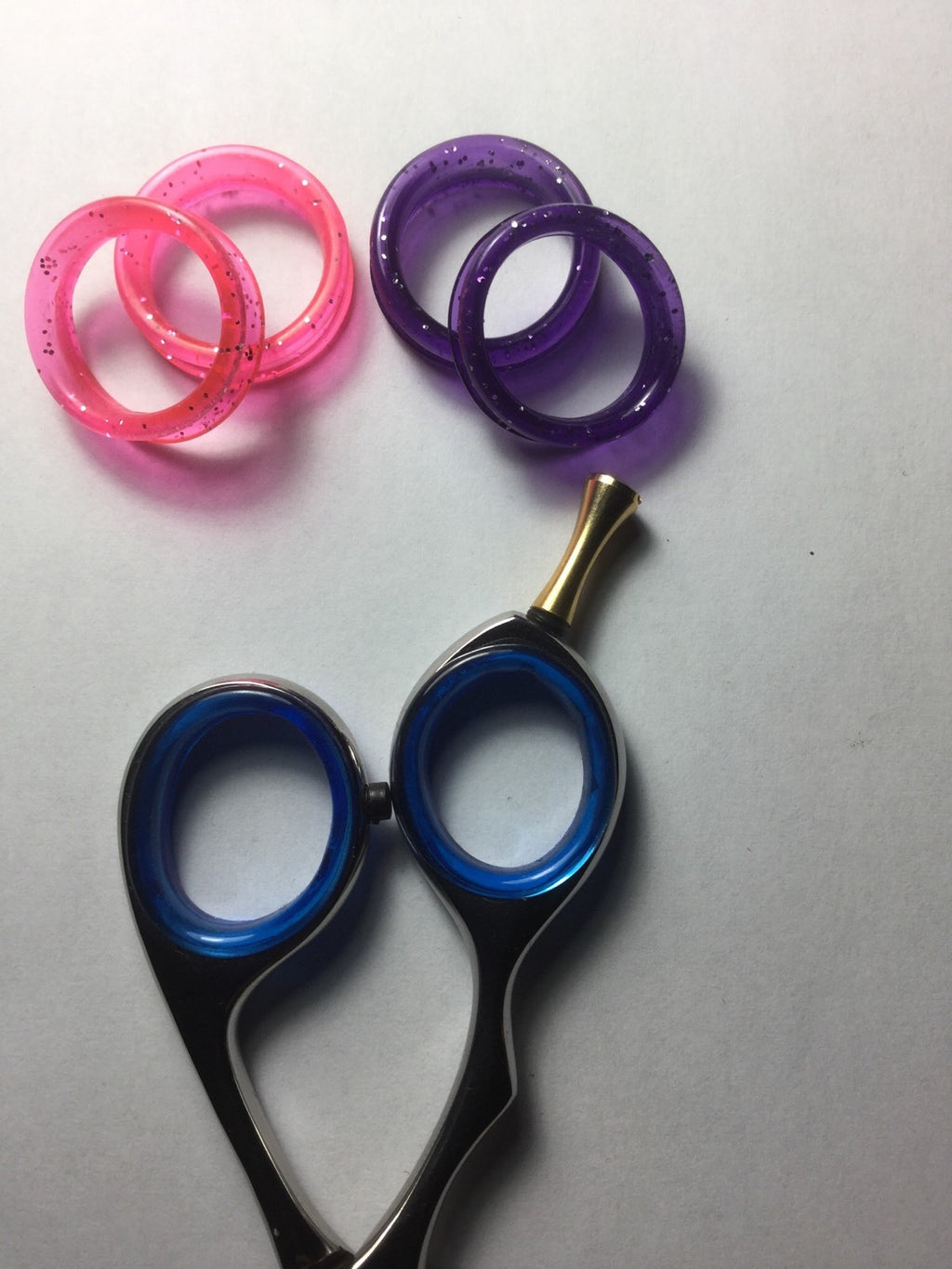 Small Finger Rings for Hair Shears - 4 Pack, Adjustable Grip Inserts