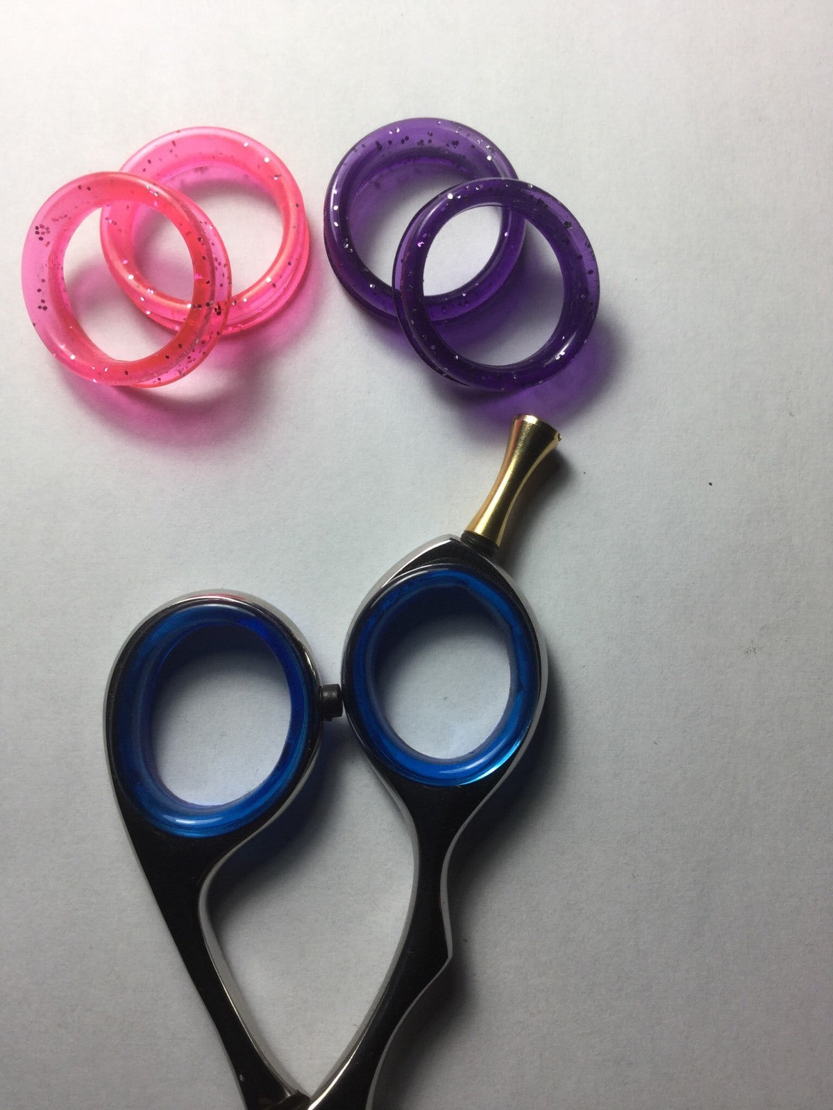 Small Finger Rings for Hair Shears - 4 Pack, Adjustable Grip Inserts
