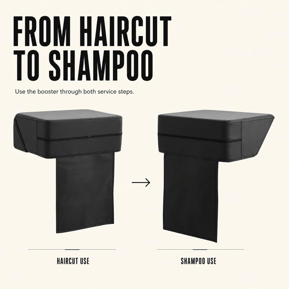 Kids Salon Booster Seat Cushion for Haircut & Shampoo - Detachable, Black