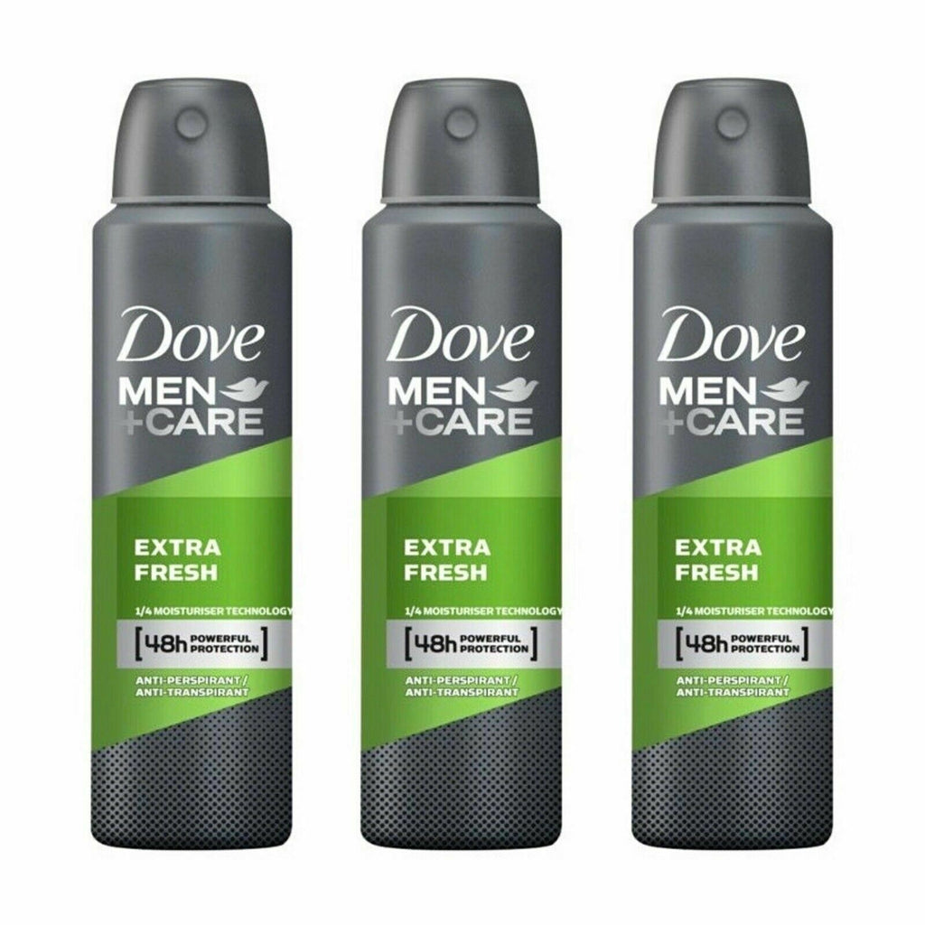Dove Men+Care Extra Fresh Antiperspirant Deodorant Spray 150ml 3-Pack