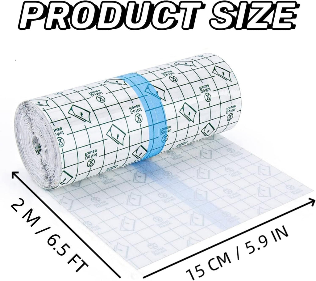 Tattoo Aftercare Waterproof Bandages 6" x 2 Yard - Second Skin Adhesive Bandage
