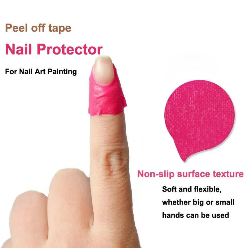 Pink Nail Protector Peel Off Tape - Easy-to-Use Nail Shield Sheets