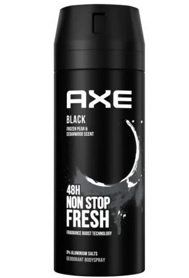 Men's Deodorant Body Spray - Axe Black, 150ml, 2 Pack, Long-Lasting Freshness