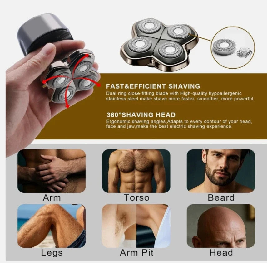 Electric Shaver Replacement Heads for Skull Shaver Pitbull PRO 4-Head Set