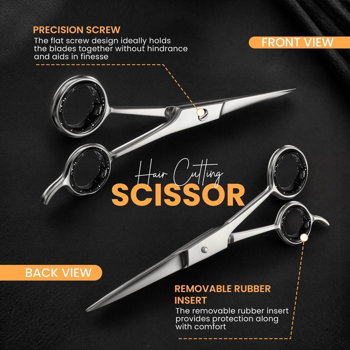 Professional Hair Cutting Scissors Stainless Steel Salon Shears 6.5 Inch