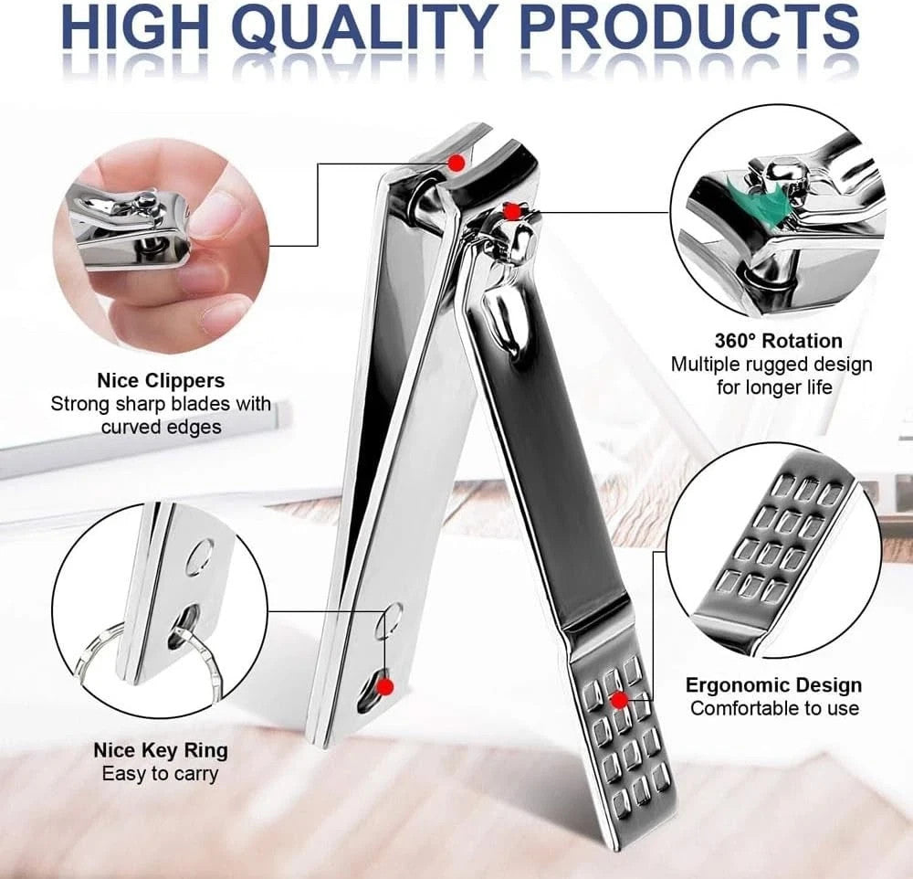 8-Piece Nail Clipper Set Manicure Pedicure Kit for Women & Men - Stainless Steel