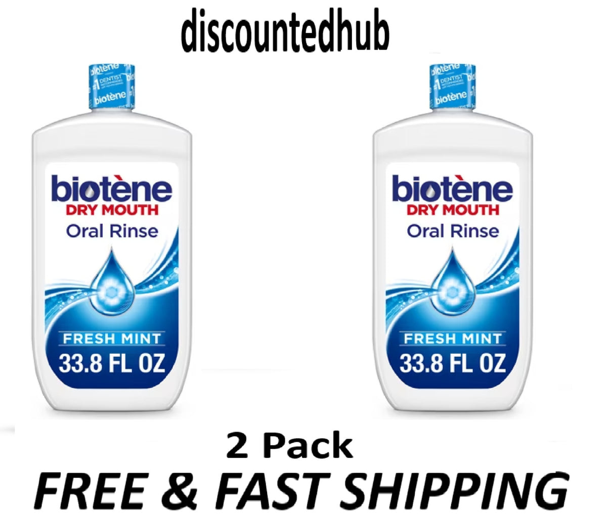 Moisturizing Dry Mouth Mouthwash with Fresh Mint - 2 Pack 67.6 Fl Oz