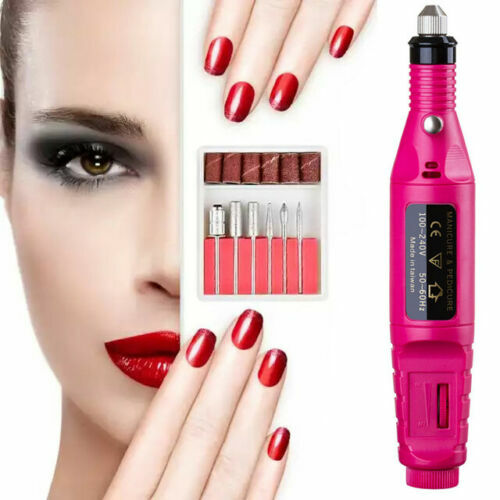 Electric Nail Drill Manicure Pedicure Kit with 12-Piece Tools & 6 Diamond Bits