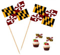 Mini Maryland Flag Toothpick Cupcake Toppers - 100 Pack