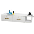Wall Mount Hair Salon Station with Lockable Drawers & Tool Holders