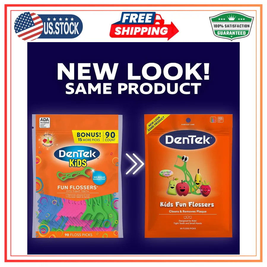 Kids Floss Picks Wild Fruit Flavor 90 Count - Kid-Friendly Oral Care