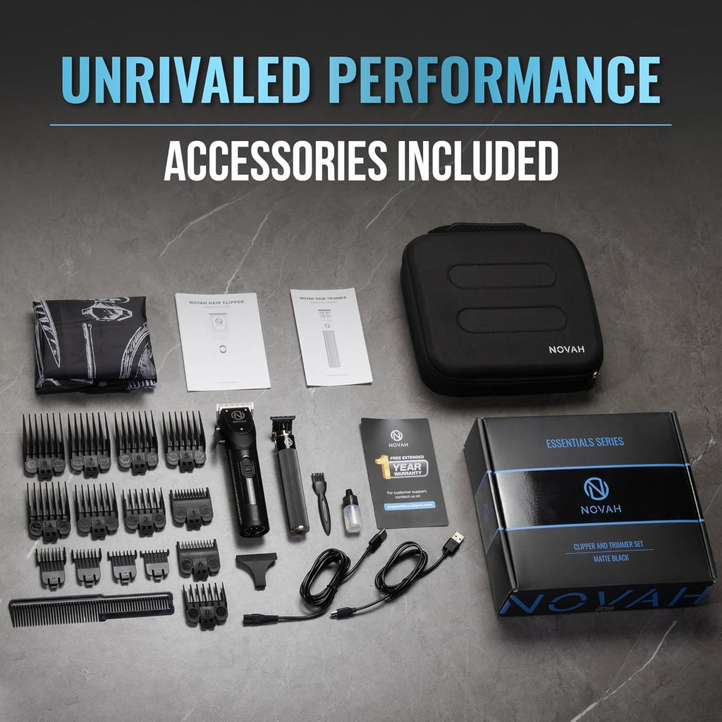 Professional Hair Clippers for Men with 23-Piece Barber Kit & Cordless Trimmer Set