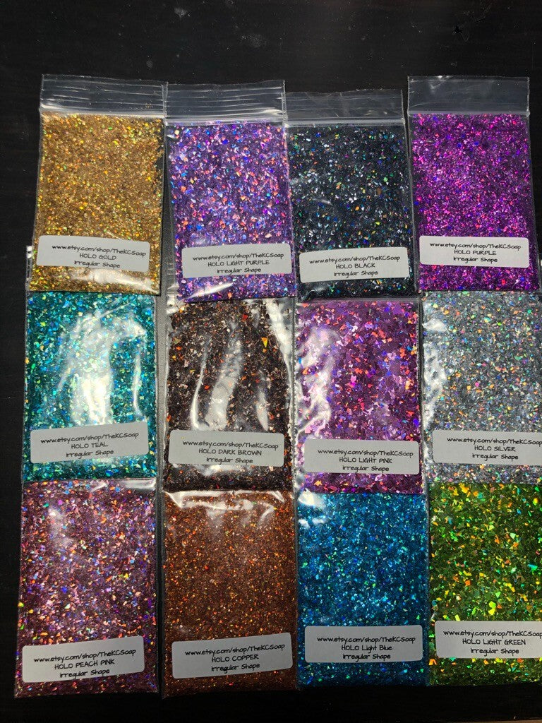 Solvent Resistant Silver Holo Glitter for Nail Art and Crafts 50g