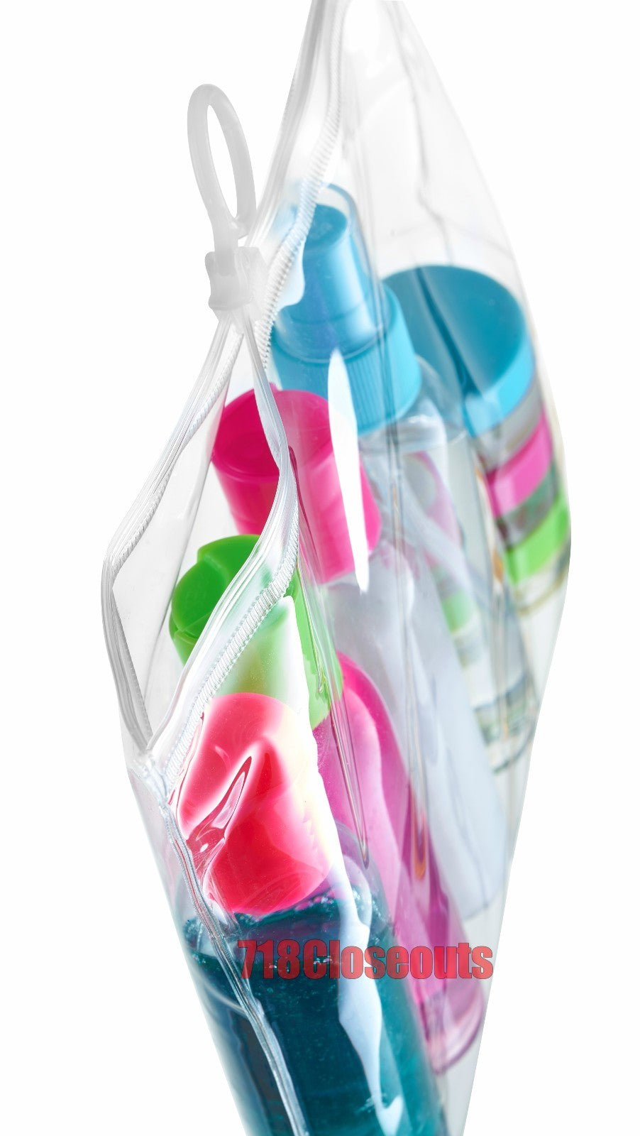8 Pack Travel Plastic Clear Toiletry Containers Set - Reusable Bottles & Makeup Storage