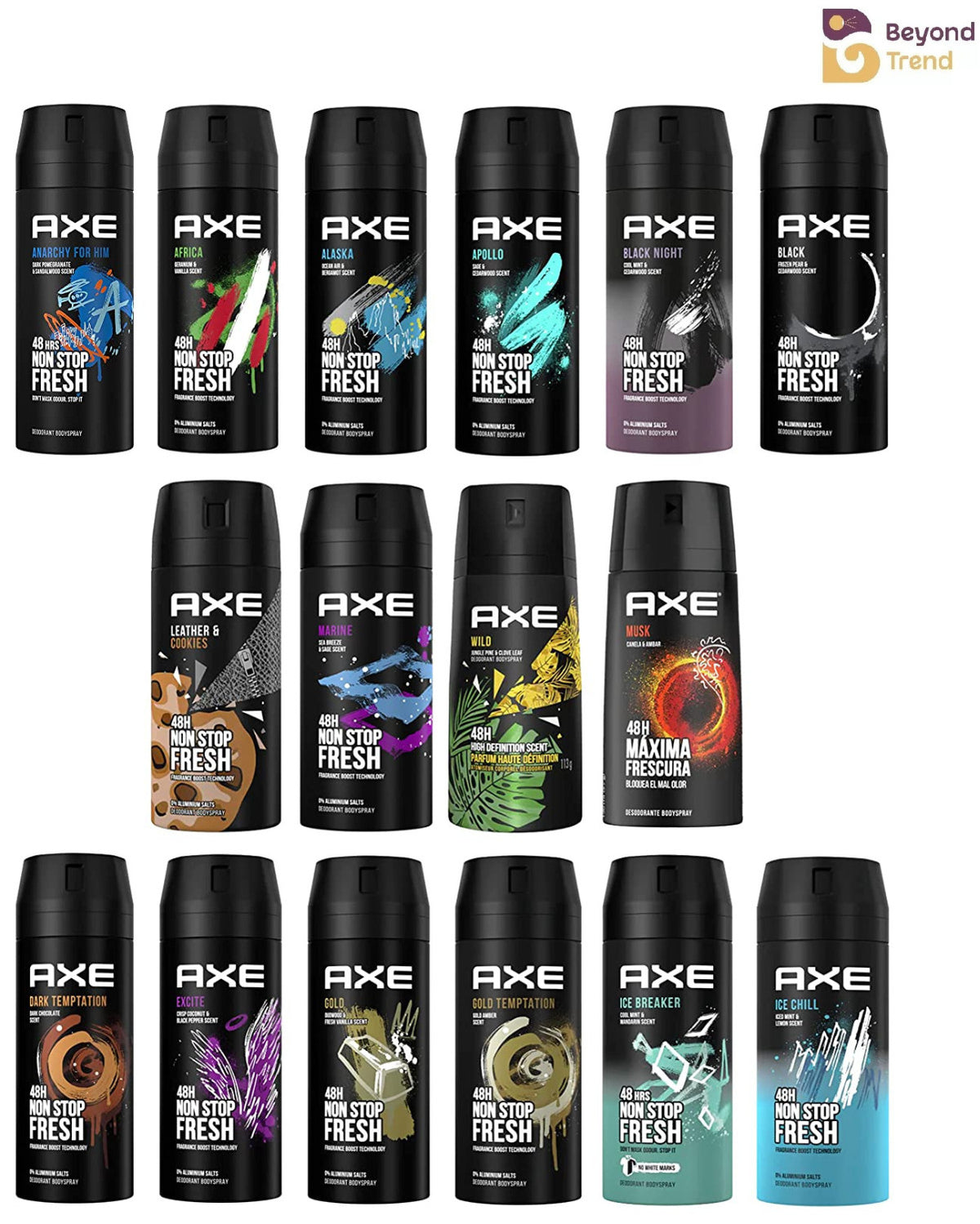 12-Pack AXE Body Spray Deodorant Antiperspirant 150ml Assorted Fragrances