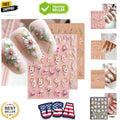 3D Embossed Flower & Leaf Nail Art Stickers Set - Self-Adhesive Decor