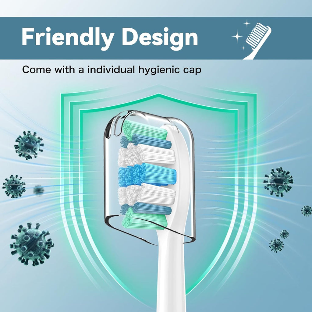 Electric Toothbrush Heads Compatible with Philips Sonicare - 8 Pack