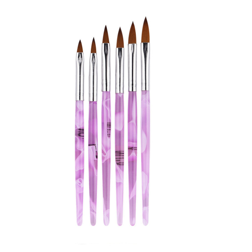 Acrylic Nail Brush Set 6 Sizes Kolinsky Sable Hair for Nail Art & Gel Application