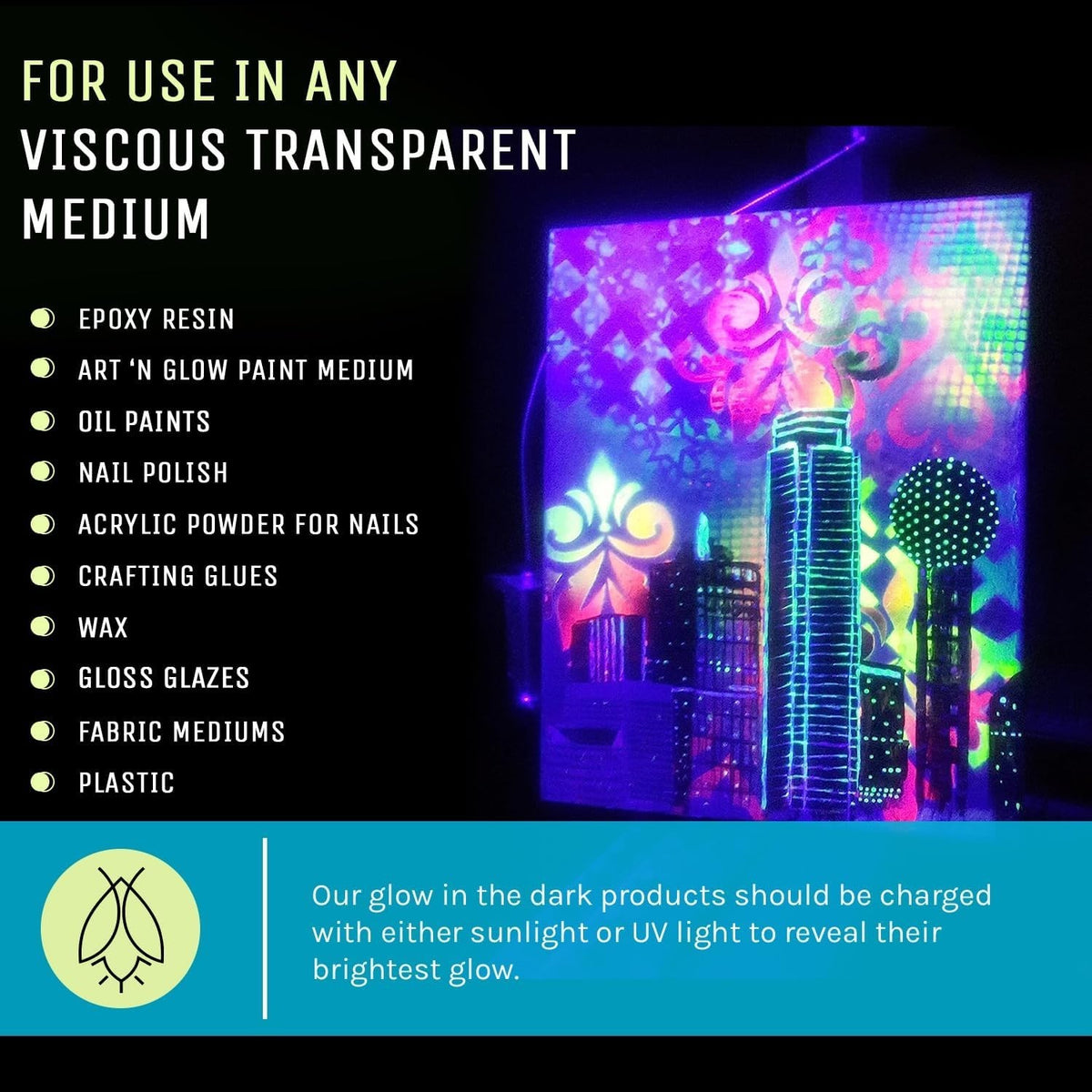 Glow in The Dark Pigment Powder - 30g Fluorescent & Neutral Colors for Art & Crafts