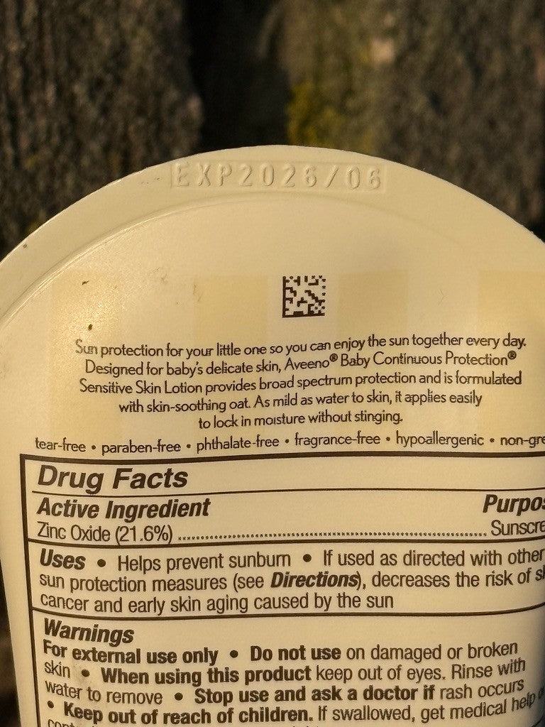 Baby Sunscreen SPF 50 Mineral-Based Sensitive Skin Protection 3oz