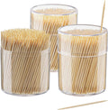 Wooden Bamboo Toothpicks - Food Grade, 1500 Count, Round Double Pointed