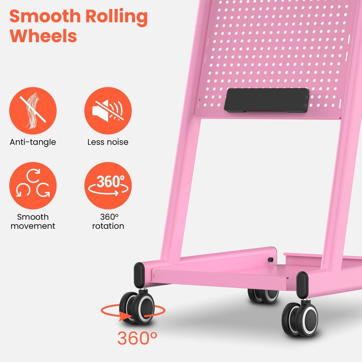 Metal Salon Trolley Cart with Drawer for Hairdressing Beauty Tattoo Pink