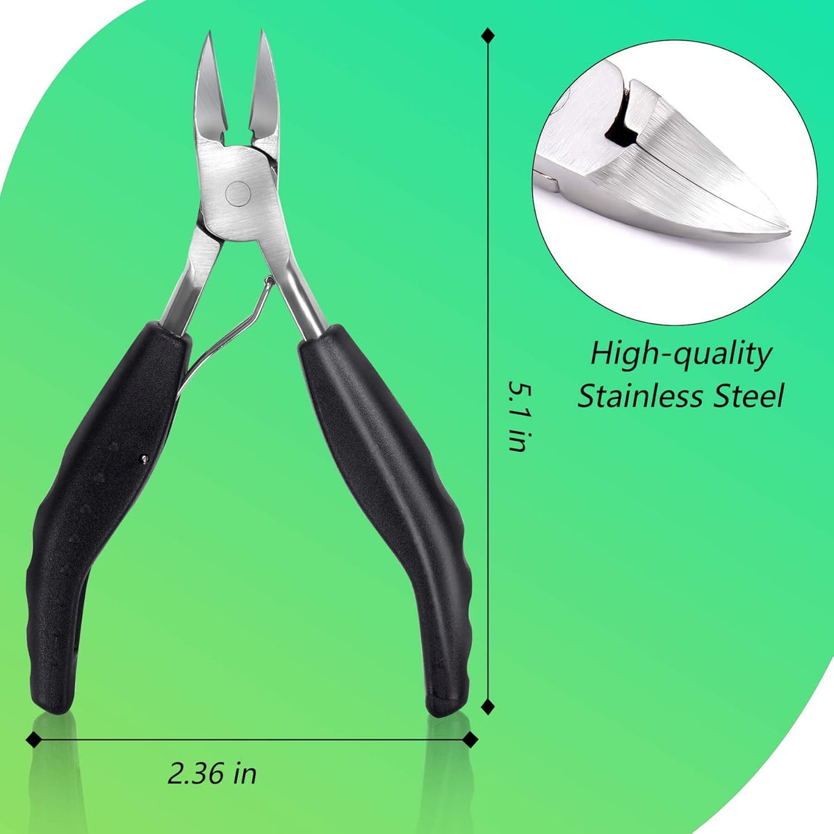 Heavy Duty Stainless Steel Toenail Clipper for Ingrown and Thick Nails