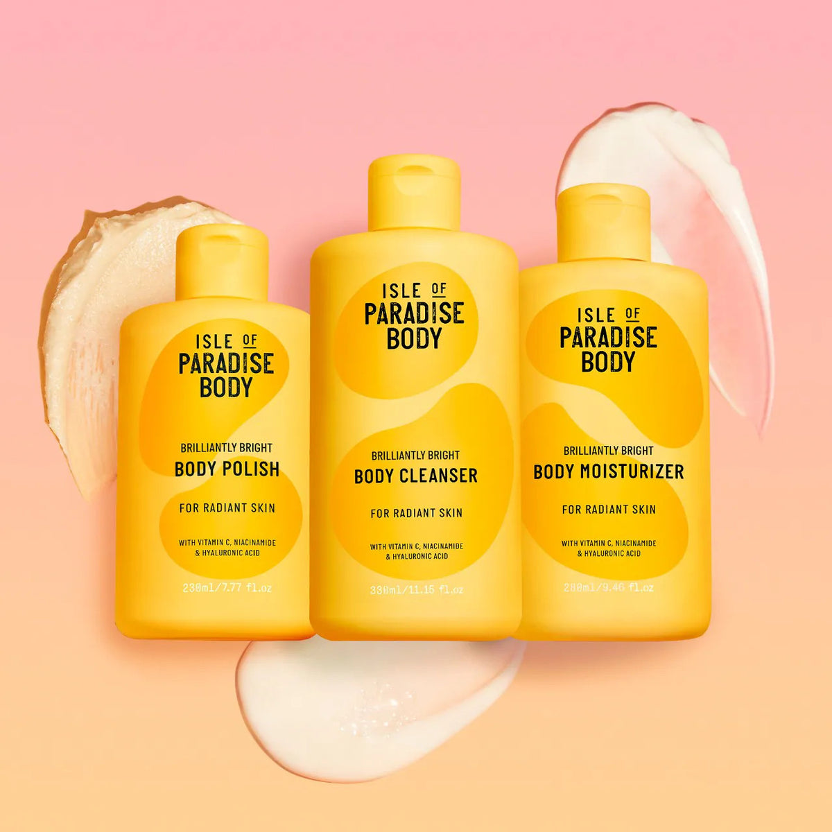 Brightening Body Polish Set - Exfoliating Cleanser & Moisturizer Trio