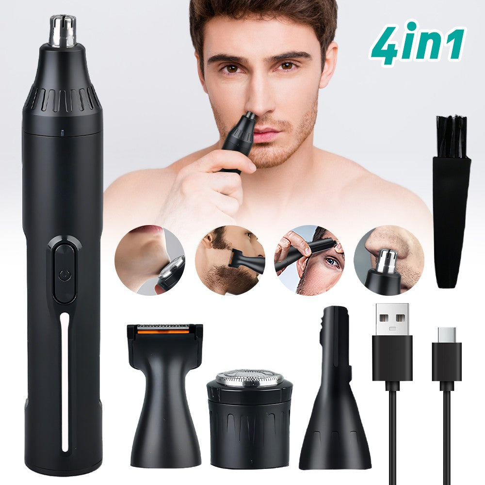 4-in-1 Electric Nose Ear Hair Trimmer for Men & Women with USB Rechargeable Battery