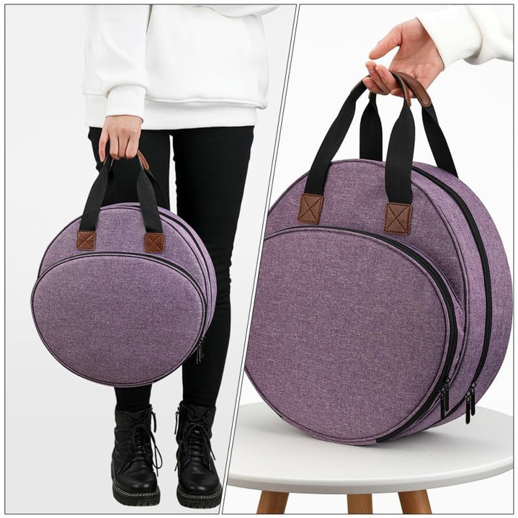 Large Capacity Embroidery Project Bag with Multiple Pockets and Handle