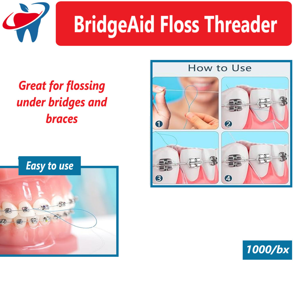 Dental Floss Threader for Bridges & Braces - 1000 Pack