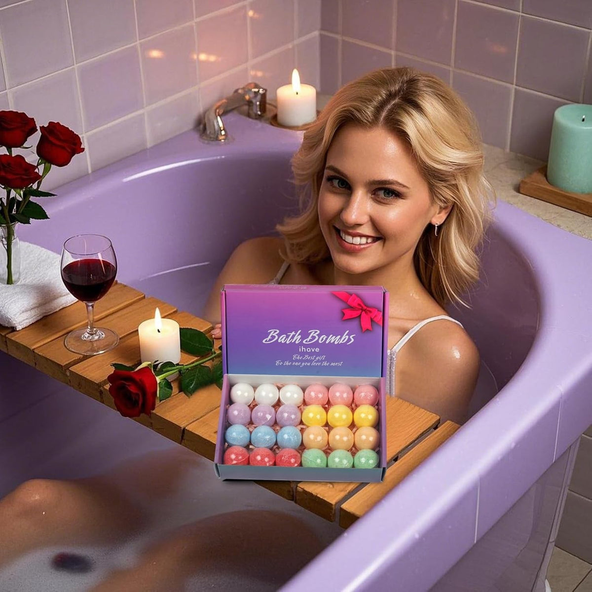 Kids Bath Bombs with Surprise Dolls - 24 Pack Safe Bubble Bath Set