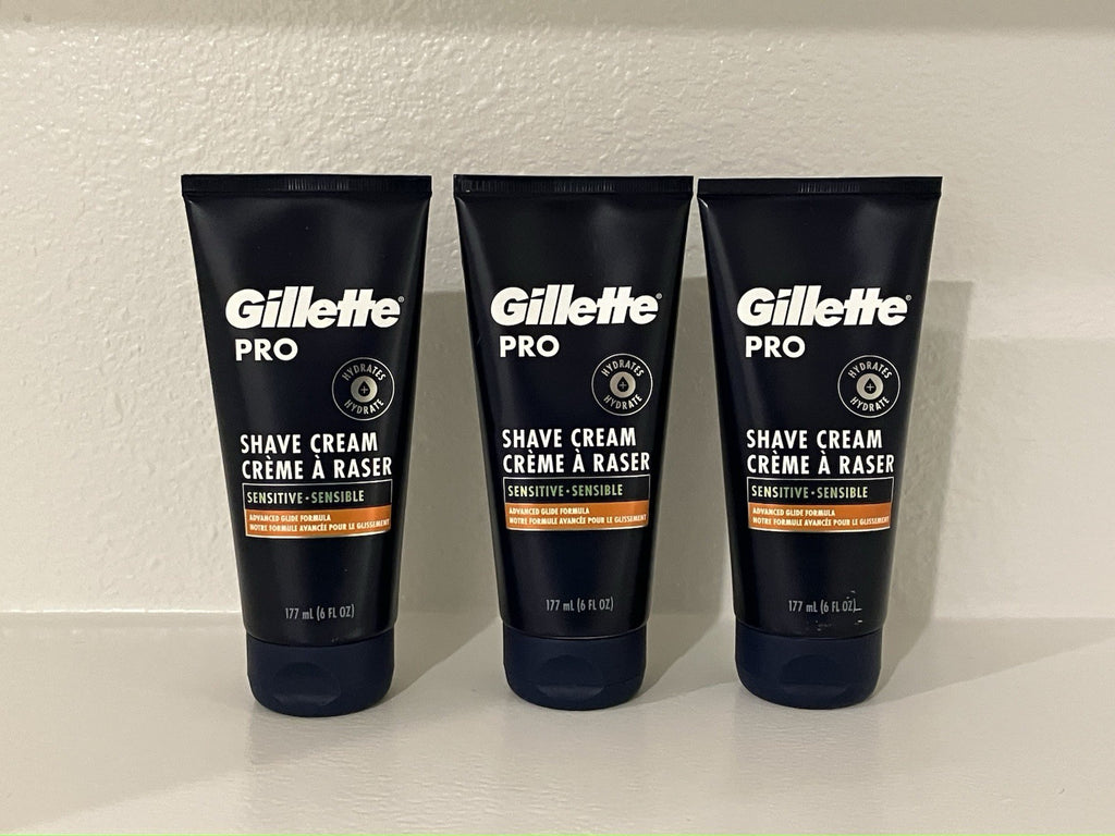 Gillette Pro Sensitive Shave Cream - Advanced Glide Formula, 6 Fl oz (3 Pack)