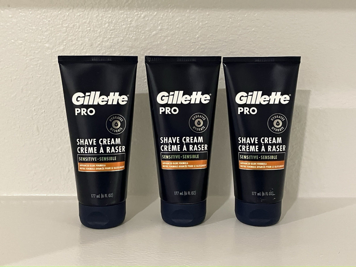Gillette Pro Sensitive Shave Cream - Advanced Glide Formula, 6 Fl oz (3 Pack)