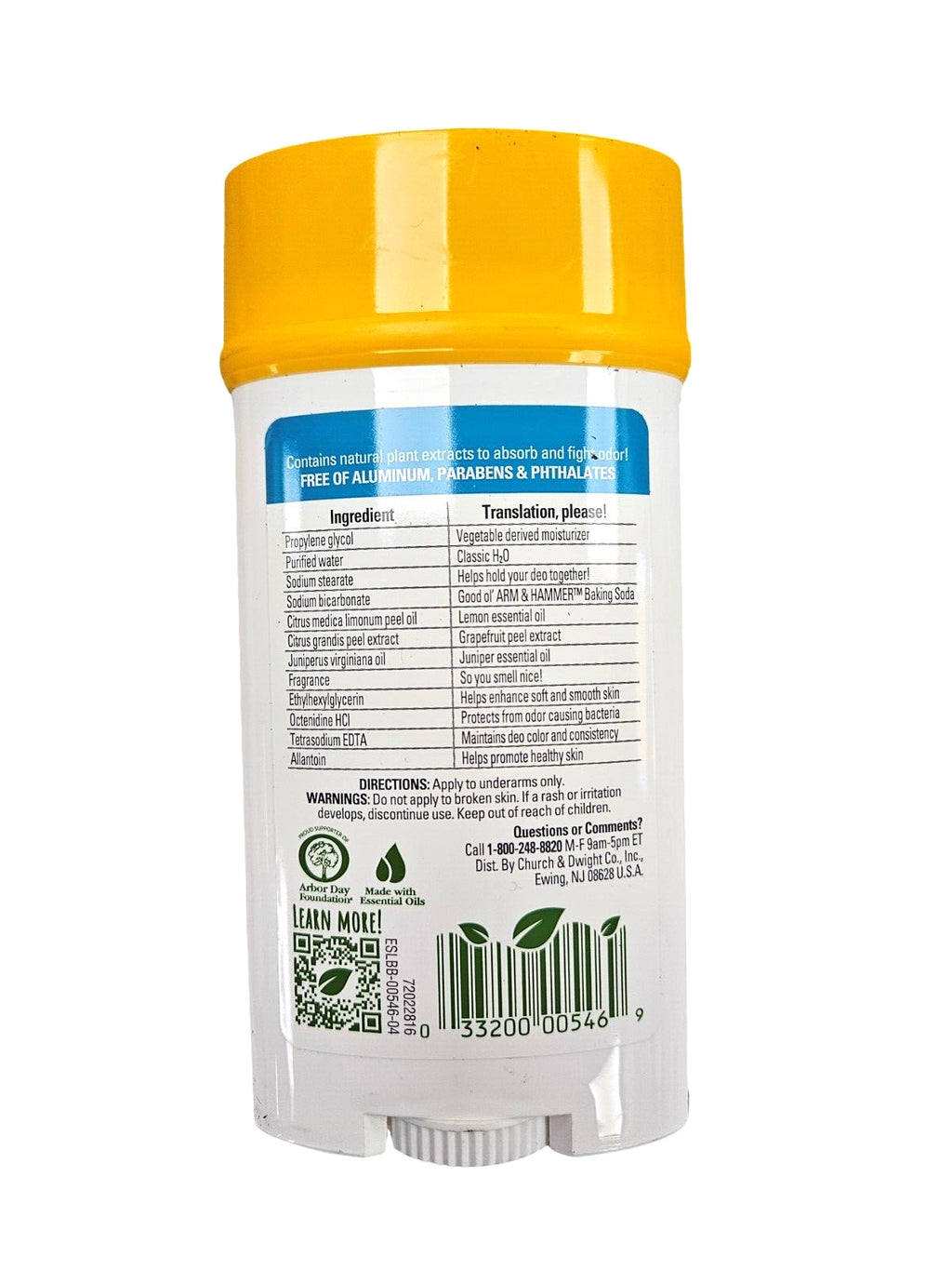 Arm & Hammer Deodorant Juniper Berry No Aluminum 2.5 oz 3-Pack