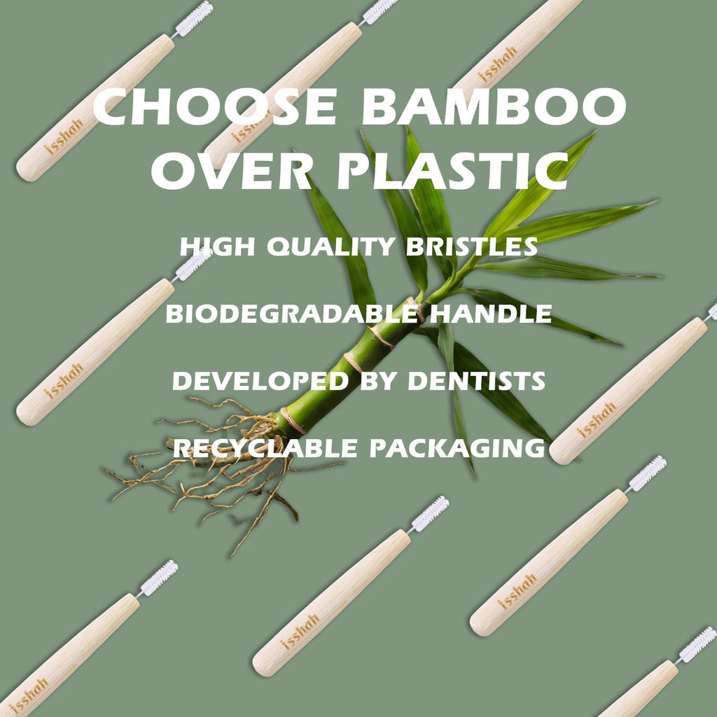 Biodegradable Bamboo Interdental Brushes Pack of 40 - Natural Tooth Cleaning