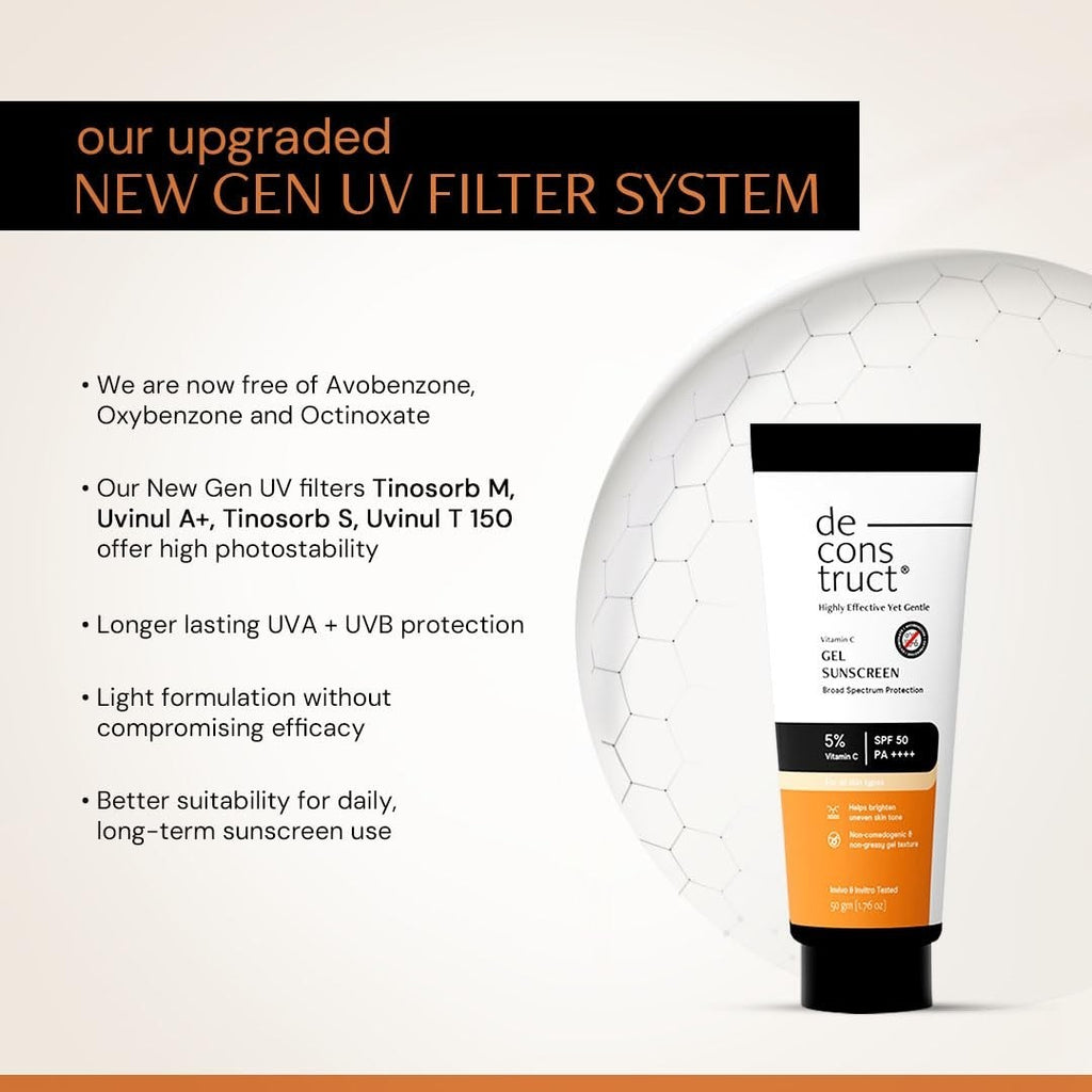 Deconstruct 5% Vitamin C Gel Sunscreen SPF 50 PA++++ for Oily Skin 50g